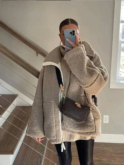 Louise| Veste Teddy Oversize d’Automne